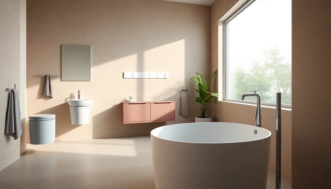 Erleben Sie das moderne Sanitärraumdesign von sonni sanitär GmbH mit eleganten Badezimmermöbeln.