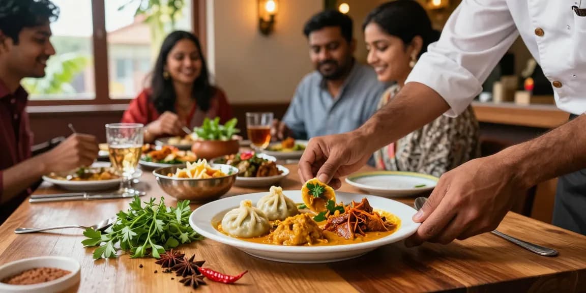 Experience authentic dishes at ROKOK88 | Indian curry and Nepalese momo served with vibrant flavors and spices