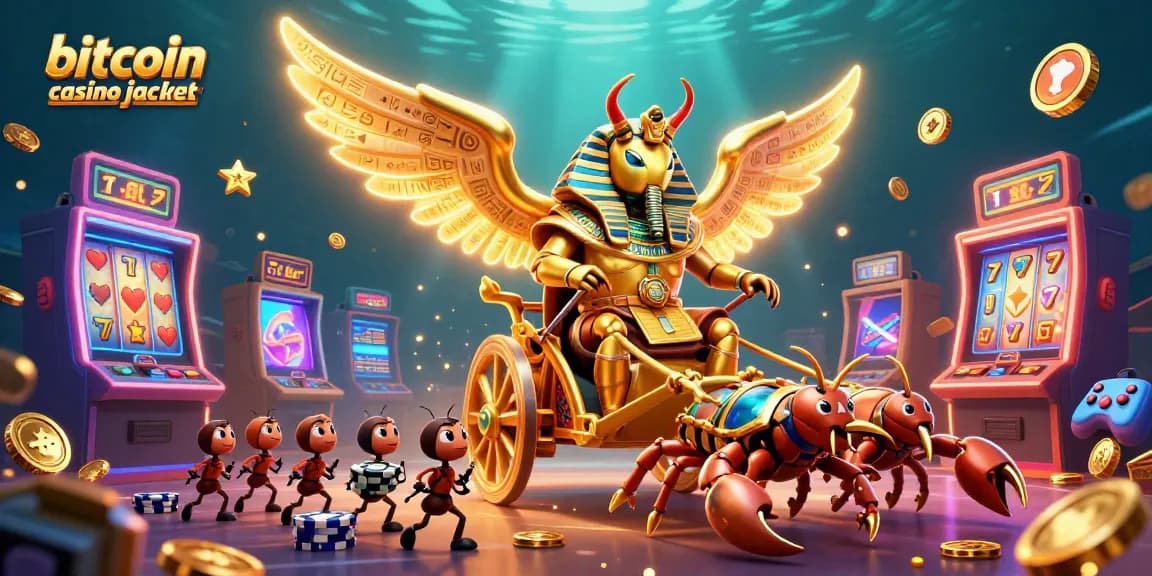 Experience the excitement of winning with the bitcoin casino jackpot in a vibrant, colorful world of slot machines.