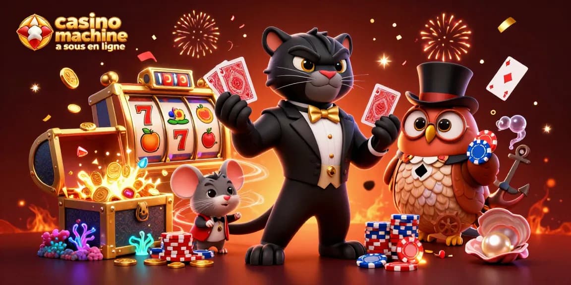 Jouez à des machines à sous en ligne au casino avec cette illustration 3D riche et colorée.