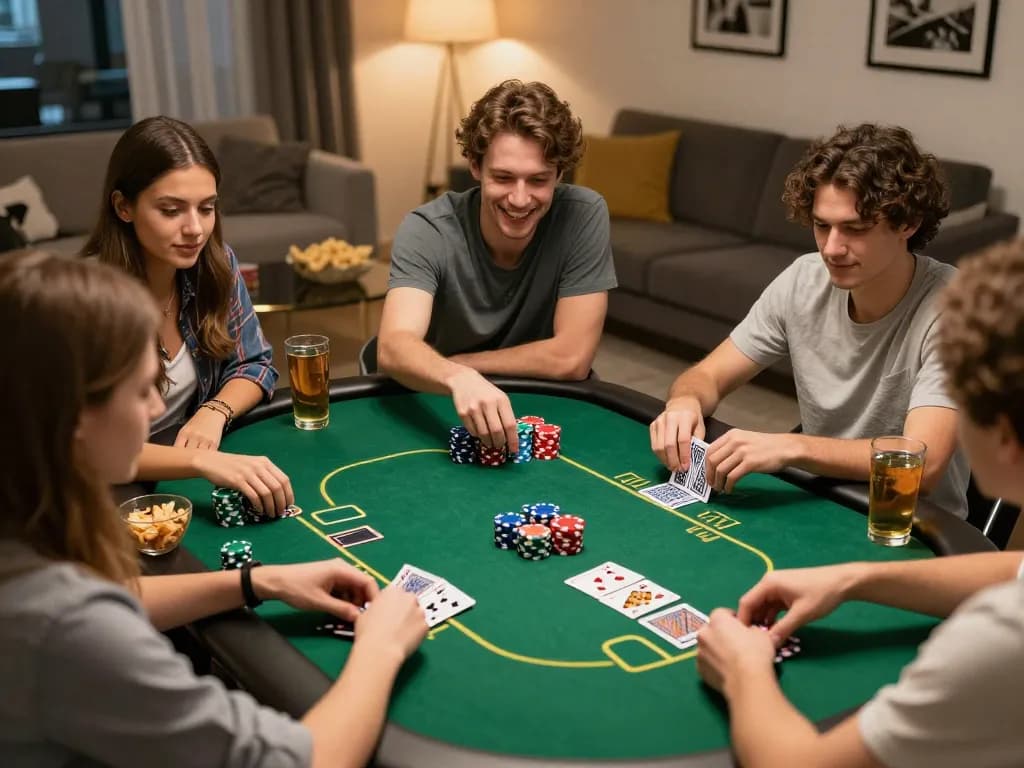 Canada online casinos reddit players enjoying a friendly poker game, demonstrating social gambling strategies.