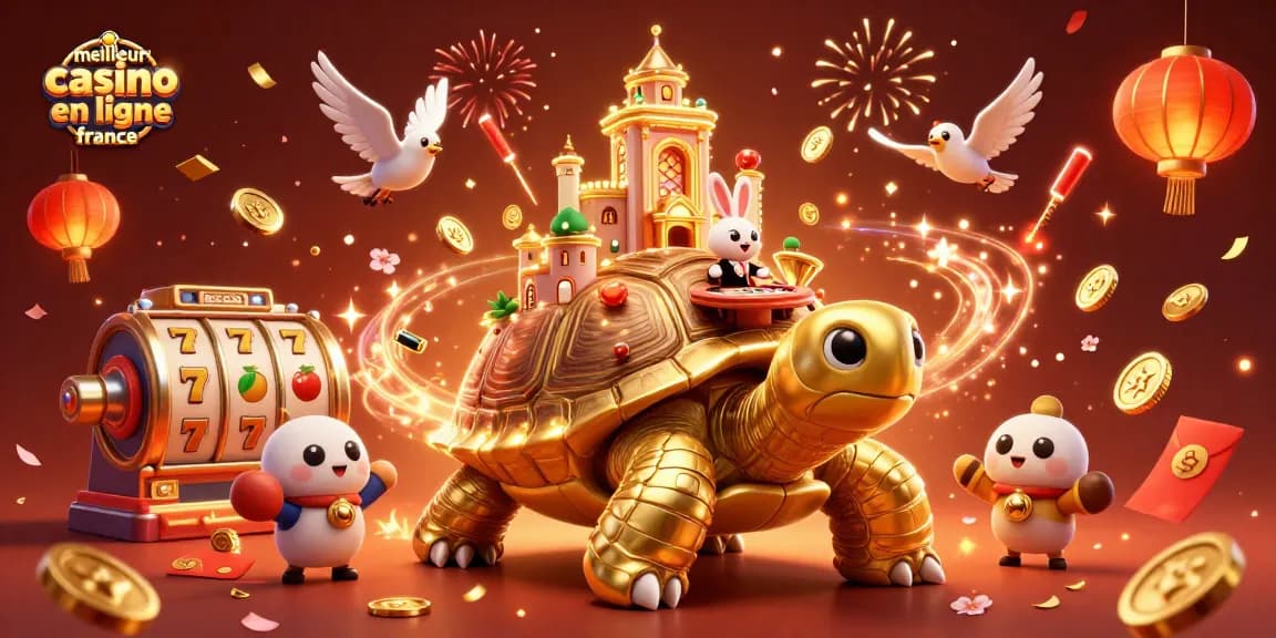 Vivez l'expérience du meilleur casino en ligne France avec une tortue dorée et des jeux captivants.