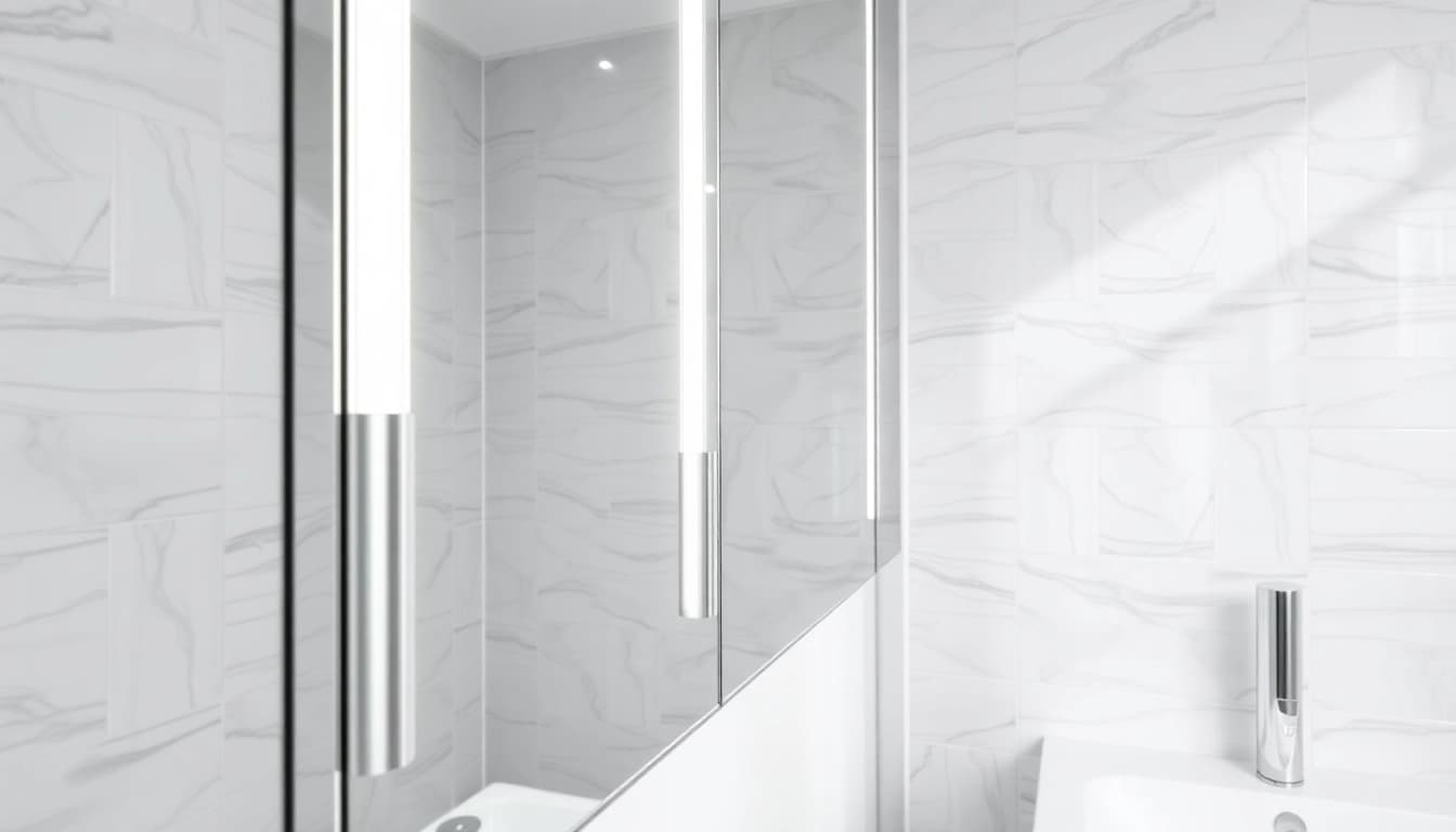 Modernes Design des sonni Spiegelschrank mit integrierter Beleuchtung und elegantem Finish.