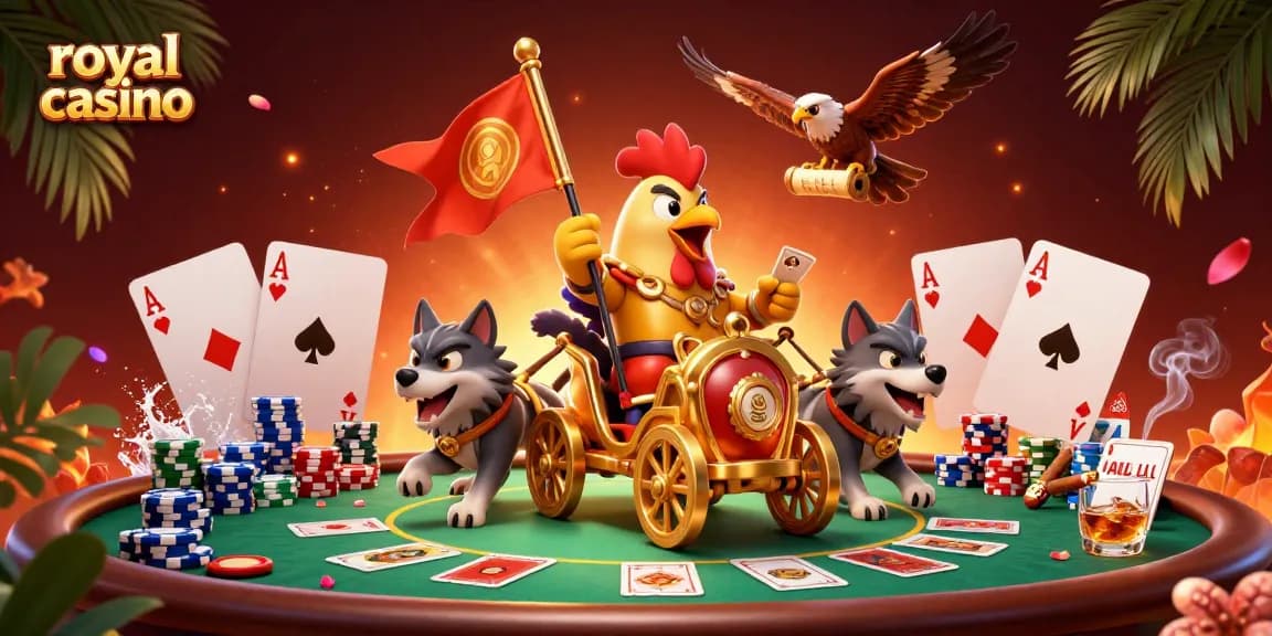 Engage with royal casino gameplay highlighted by dynamic poker action and vibrant elements.