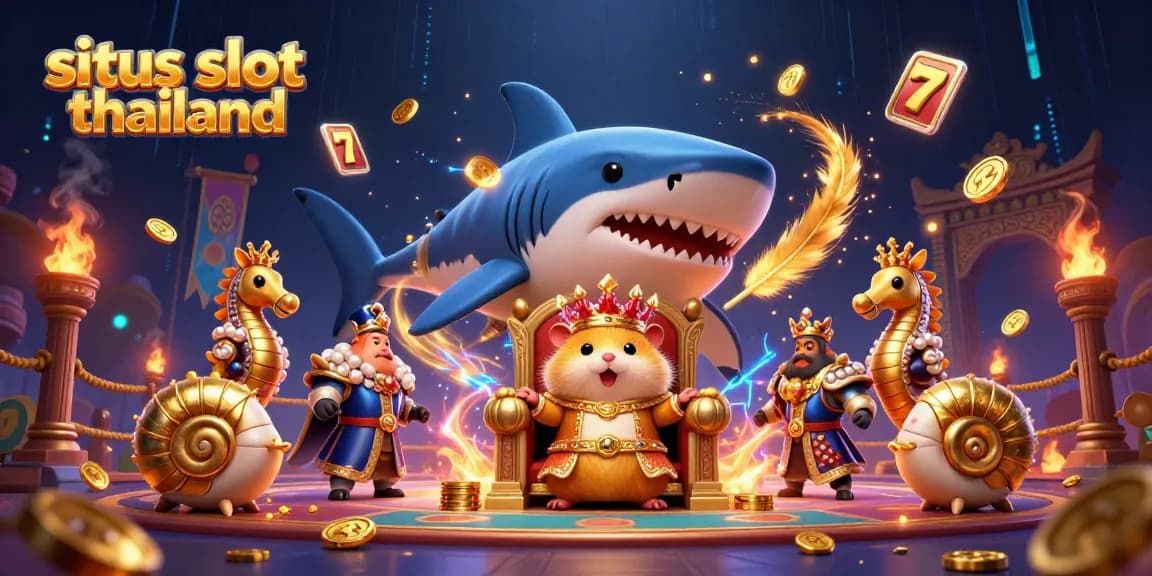 Engage in thrilling action with situs slot thailand, featuring dynamic slot elements and royal characters.