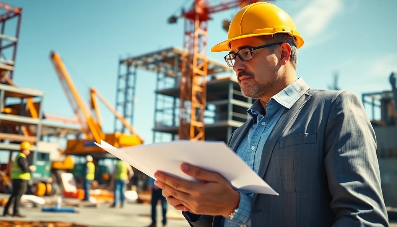 New Jersey Construction Manager overseeing a construction site, demonstrating leadership and professionalism.