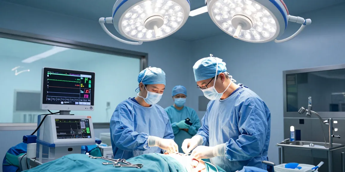 Dar kanal ameliyatı in a modern surgical room, showcasing precision surgery and teamwork.