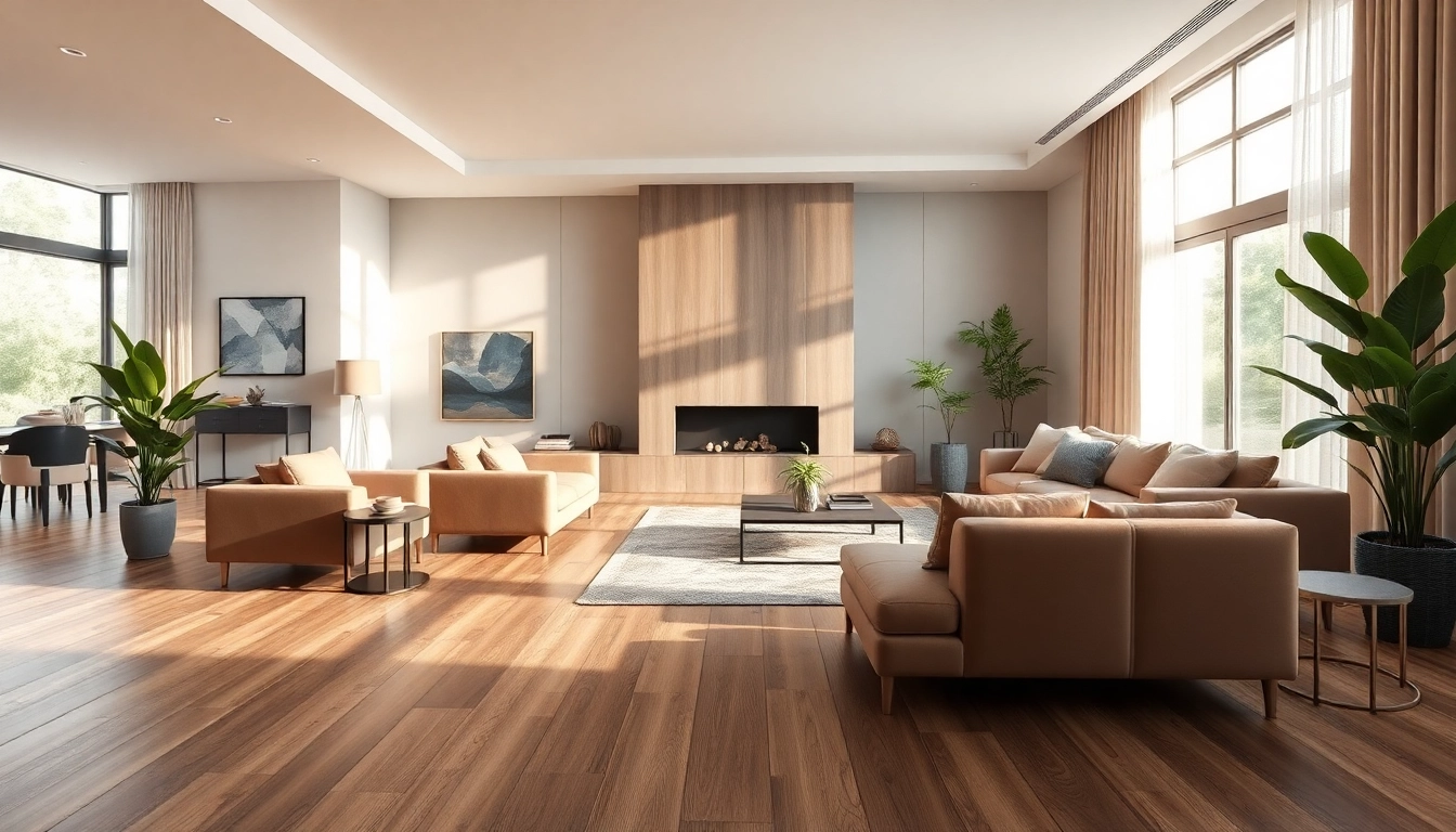 Showcasing lvp flooring in a luxurious living room with modern decor elements.