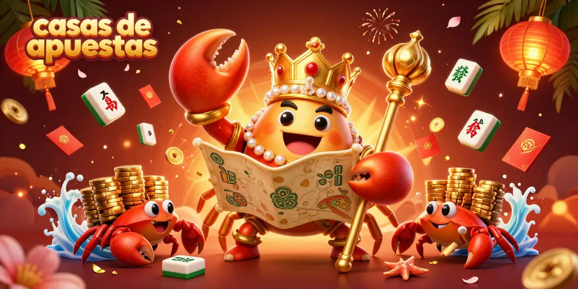 Disfruta de una experiencia única en casas de apuestas con un majestuoso cangrejo dorado y festiva decoración