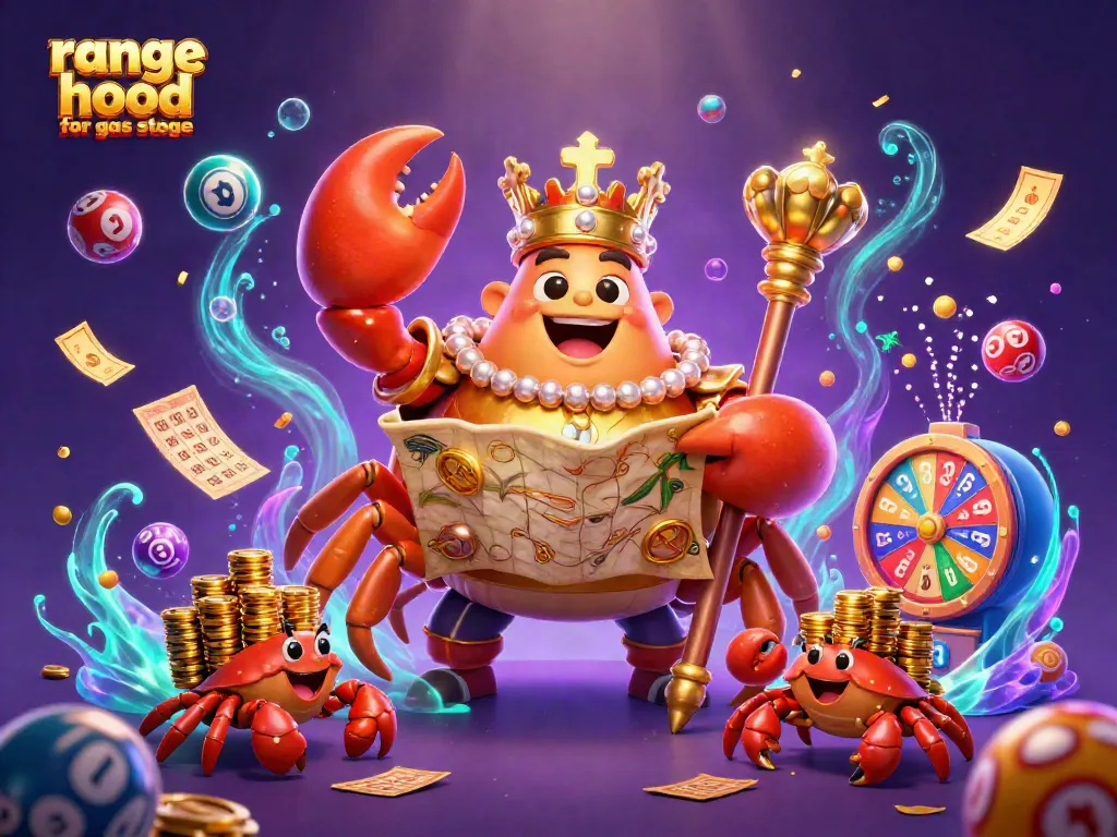 Engage in thrilling gameplay with a unique range hood for gas stove design illustrated in a vibrant casino scene.