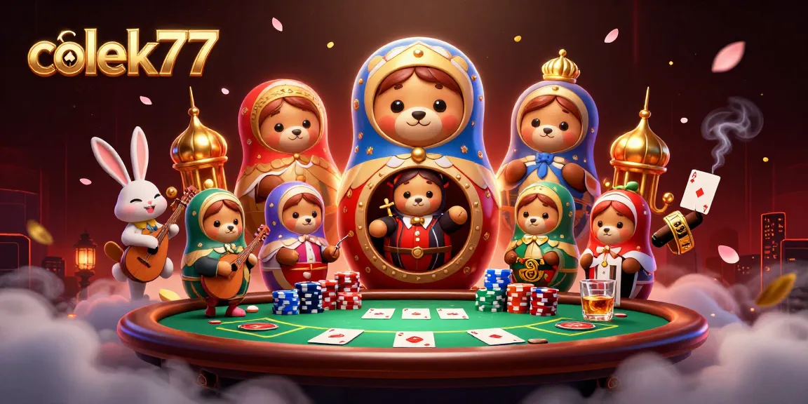 Join the excitement with colek77 as playful bears and a serenading rabbit create a vibrant casino scene.