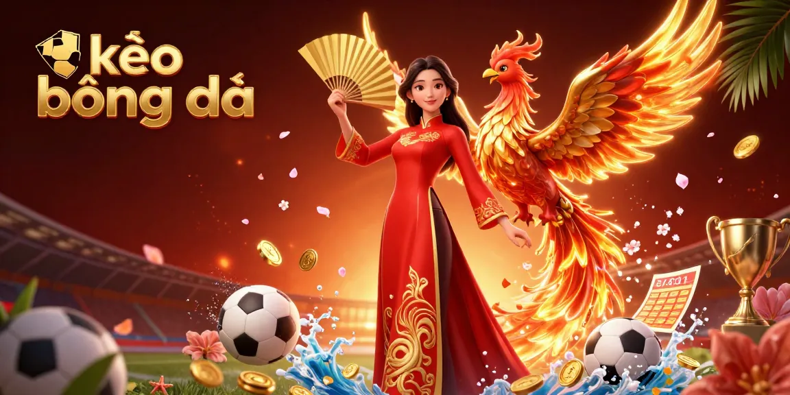 Engage in kèo bóng đá with a stunning 3D illustration of betting excitement and sports elements.