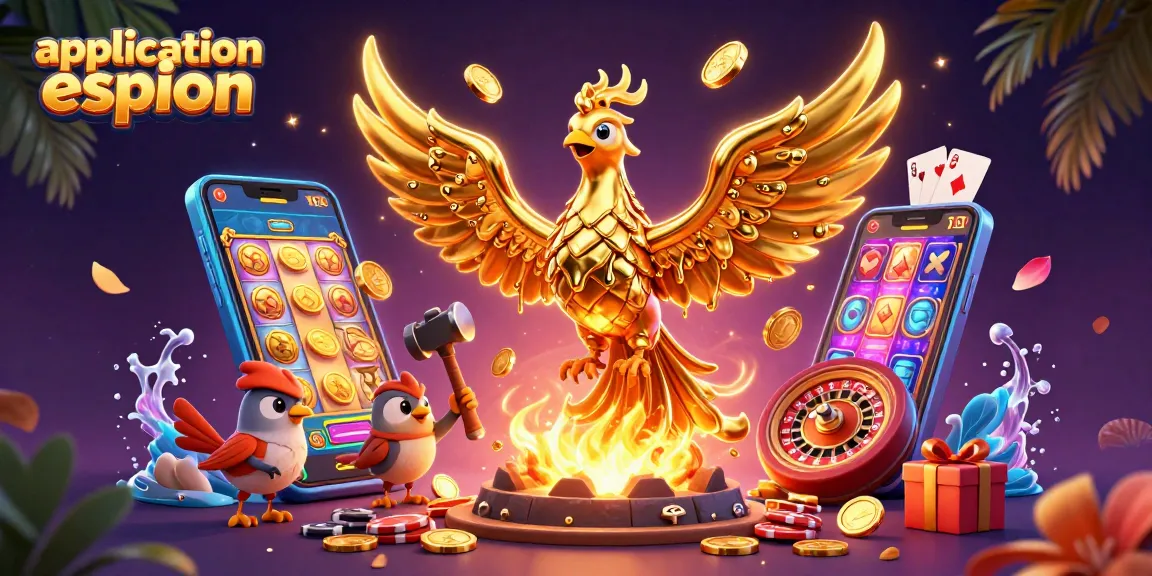 Application espion : Suivez le jeu avec un phoenix doré dans un monde de casino.