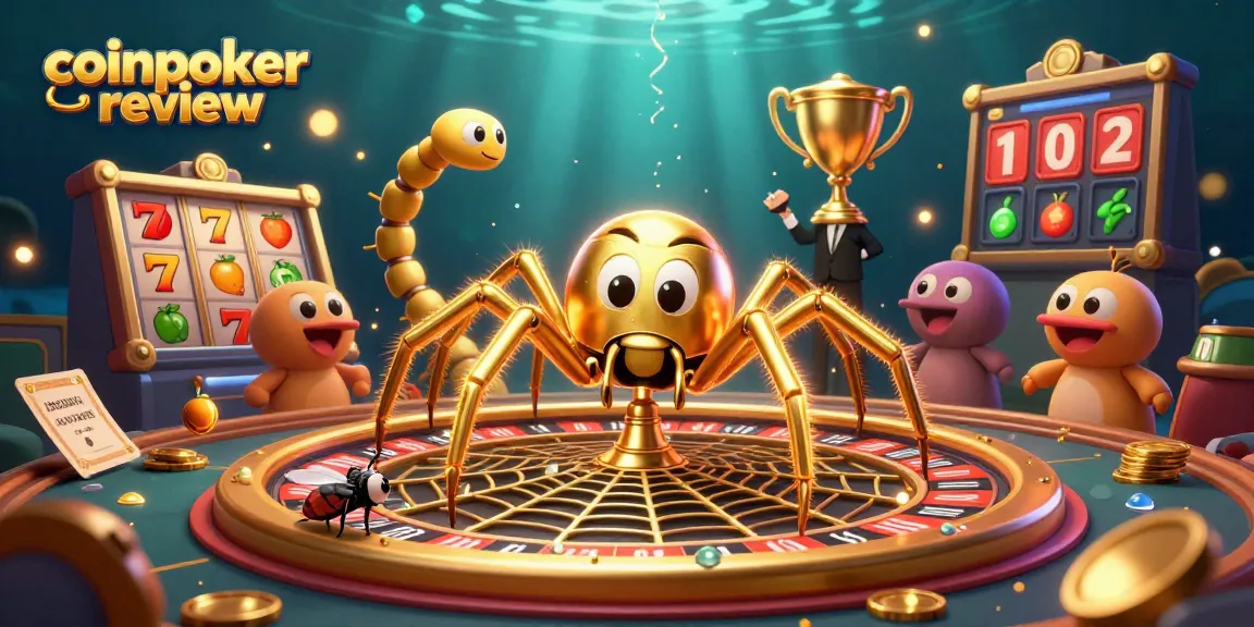 Évaluez CoinPoker à travers cette illustration captivante de casino en 2026, mettant en avant la roulette et des éléments de jeu.