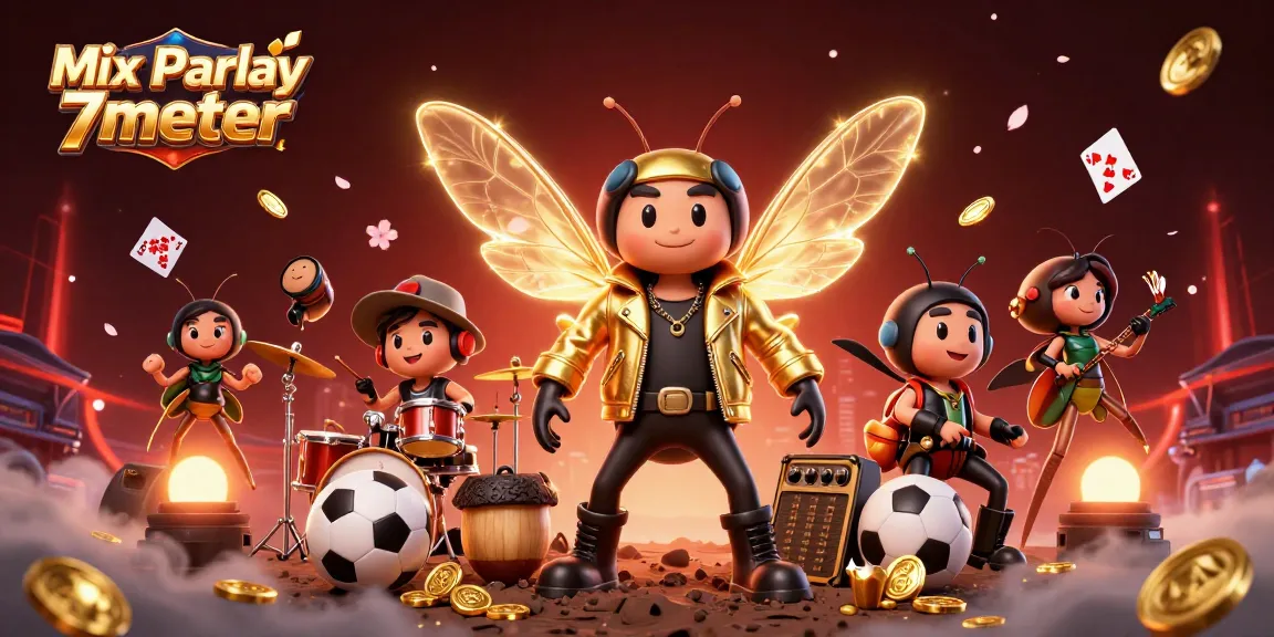 Engage in thrilling Mix Parlay 7meter betting with vibrant characters and dynamic sports elements.
