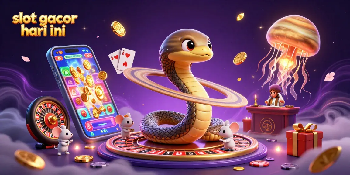 Experience the thrilling excitement of slot gacor hari ini with vibrant 3D illustration showing cosmic gambling action.