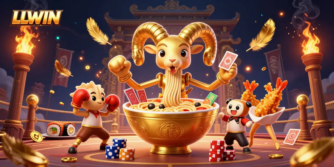 Engage with LLWIN's dynamic gaming experience featuring a vibrant 3D casino illustration.