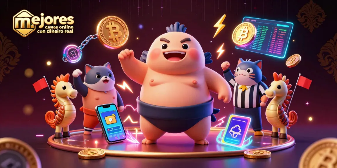 Revive la emoción de los mejores casinos online con dinero real con esta ilustración vibrante y emocionante.
