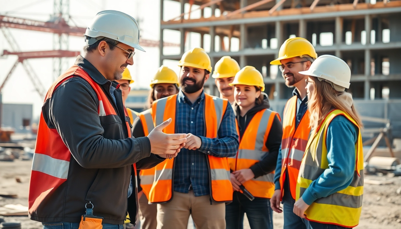 Contractor apprenticeship with professionals training apprentices in a construction environment.