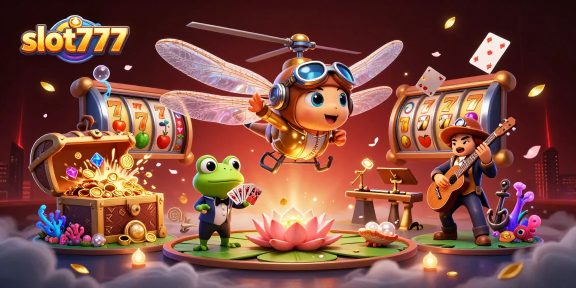 Experience thrilling slot777 action with colorful reels, golden treasures, and lively characters in a vibrant casino setting.