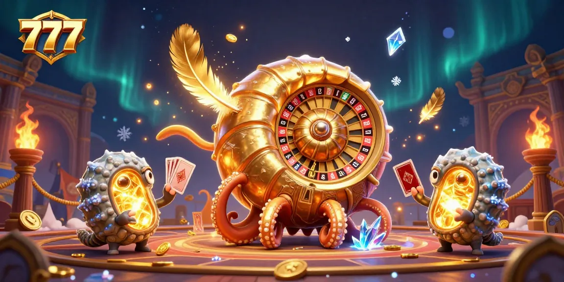 Engage with the thrilling world of 777 slots in this dynamic casino scene featuring a nautilus roulette wheel.