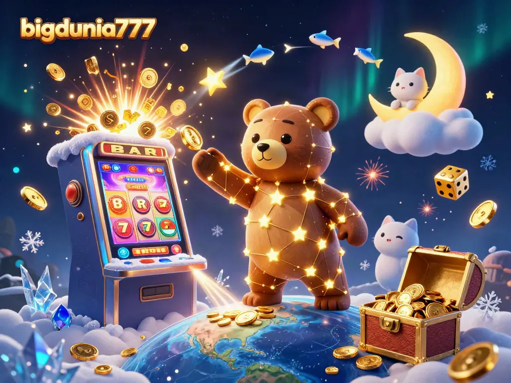 Spin and win with bigdunia777 in this vibrant casino-themed illustration full of excitement and rewards.