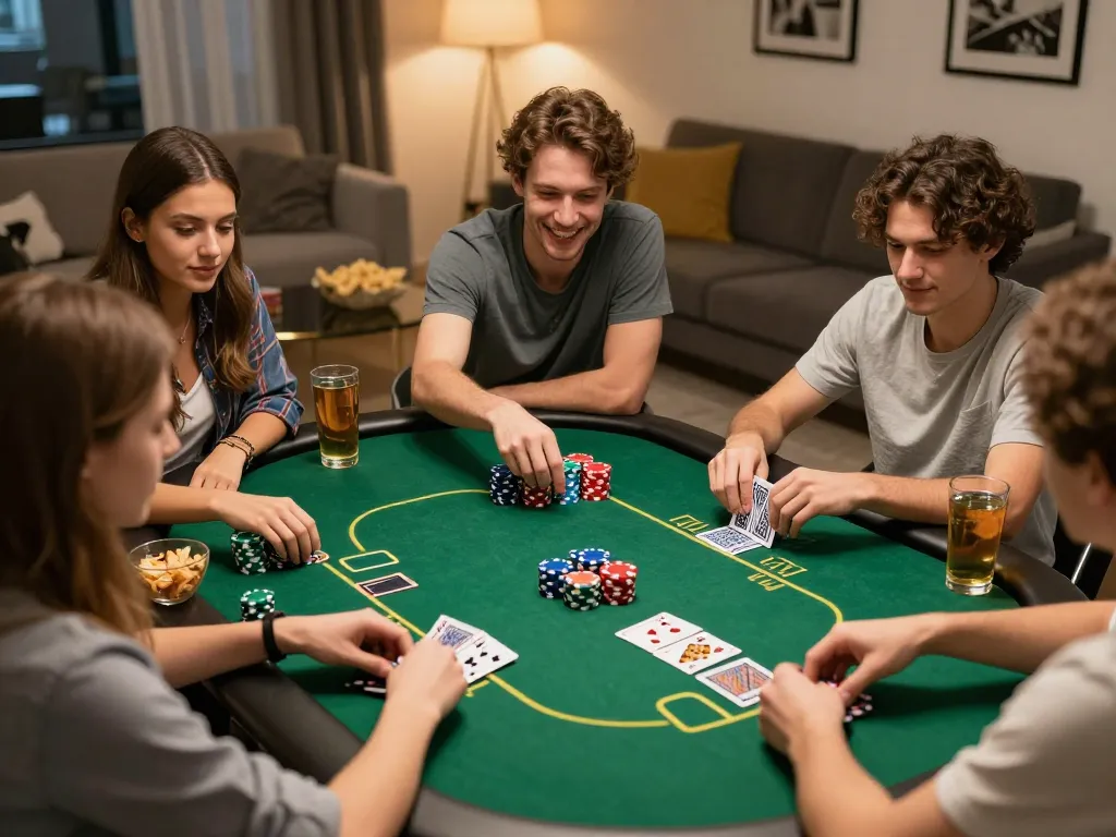 Canada online casinos reddit players enjoying a friendly poker game, demonstrating social gambling strategies.