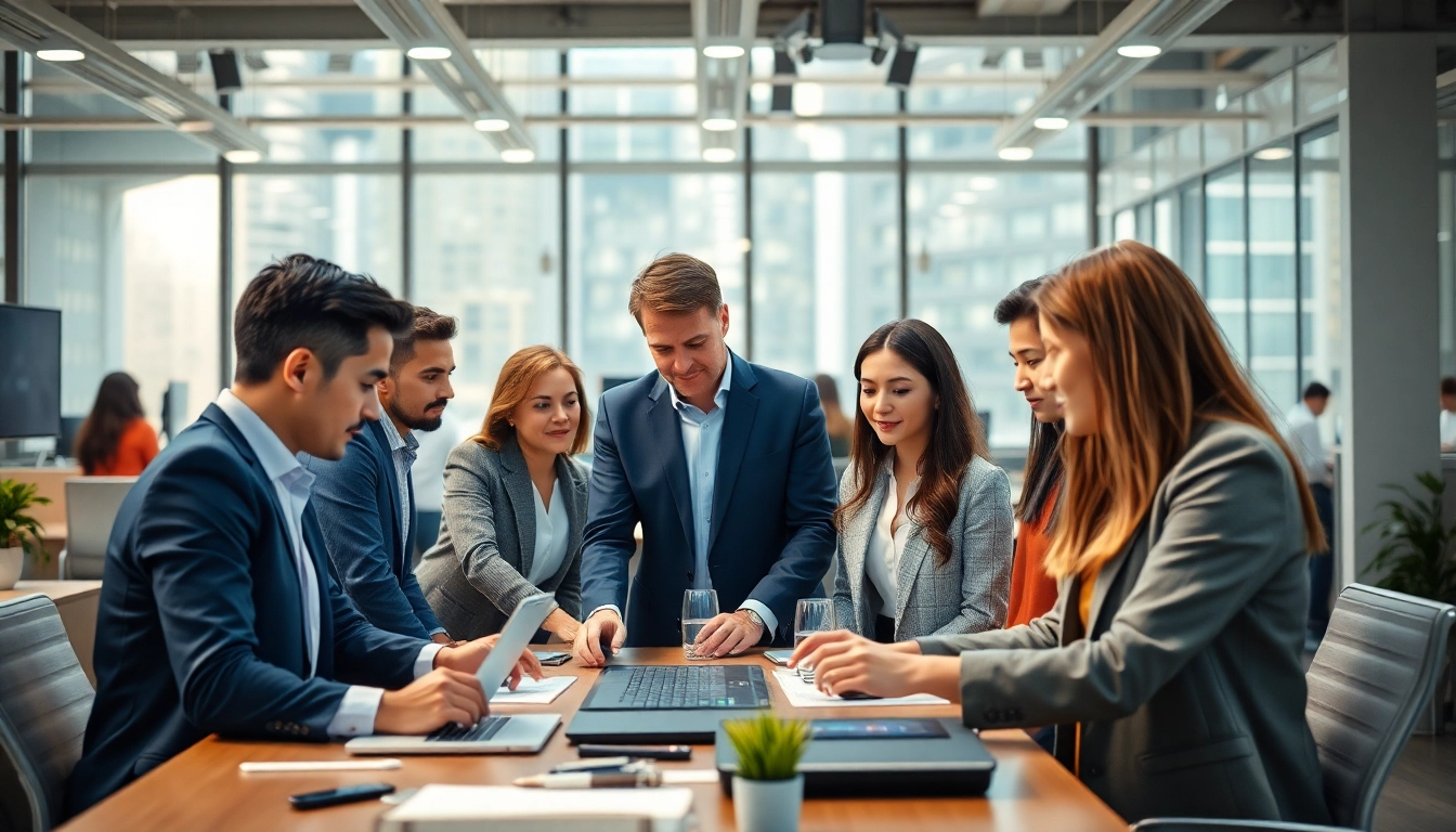 Illustration of an assistant for enterprise enhancing teamwork in a high-tech office.