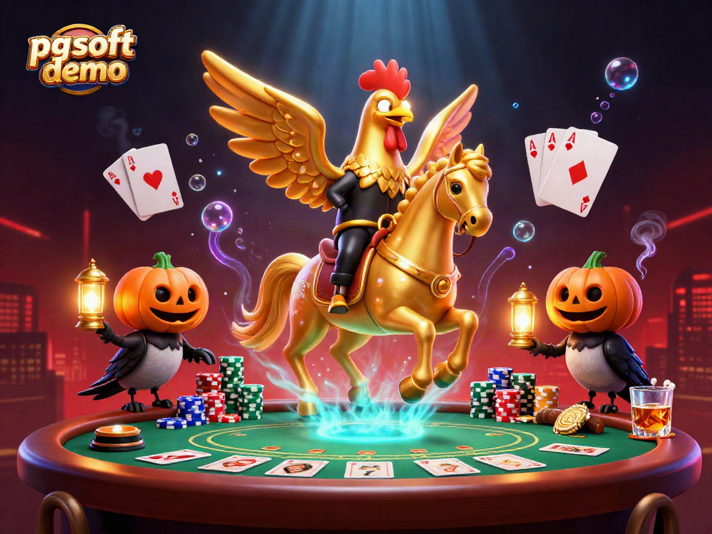 Engage with pg soft demo as a golden rooster character brings life to a vibrant casino scene.