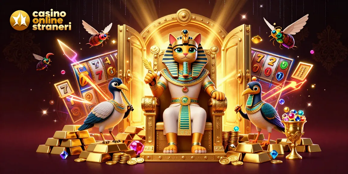 Slot online nei casino online stranieri con la gatta faraone in un'atmosfera dorata