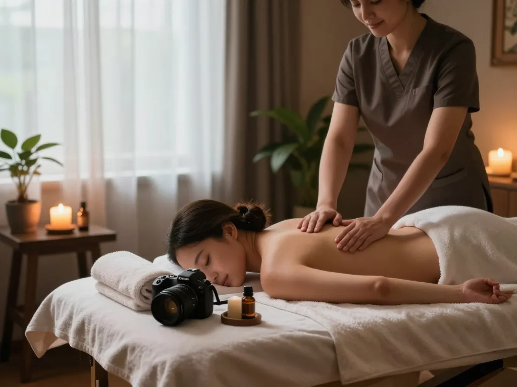 Massage therapy at https://www.makangs.com/region/국내/서울-/마사지-스웨디시 offering serene atmosphere with cozy treatment room.