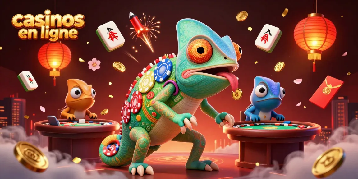 Jouer dans des casinos en ligne avec un caméléon coloré dans un décor dynamique de jeux