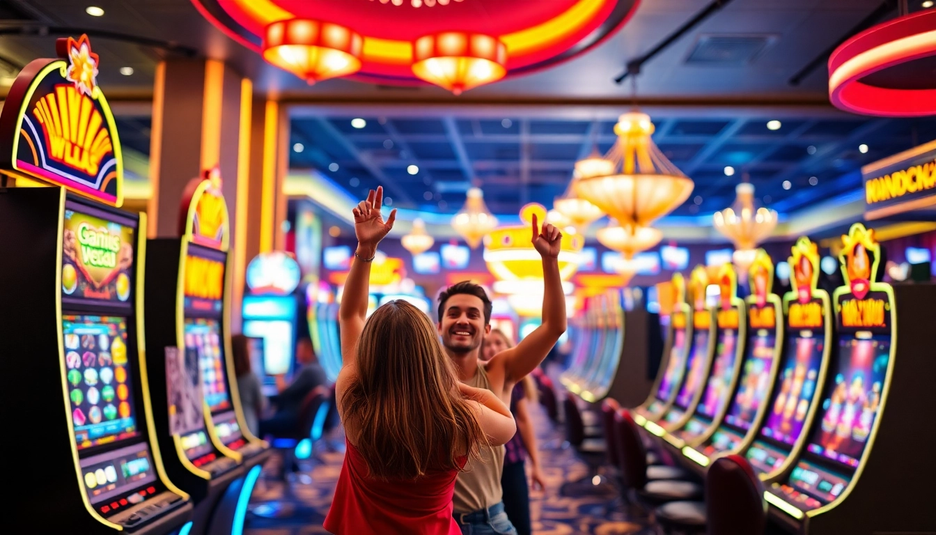 Experience the excitement of Vegas hero with joyful players in a vibrant casino setting.