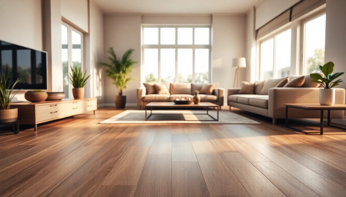 Transform your space with luxury vinyl plank flooring, highlighting its elegant taupe finish in a modern living room.