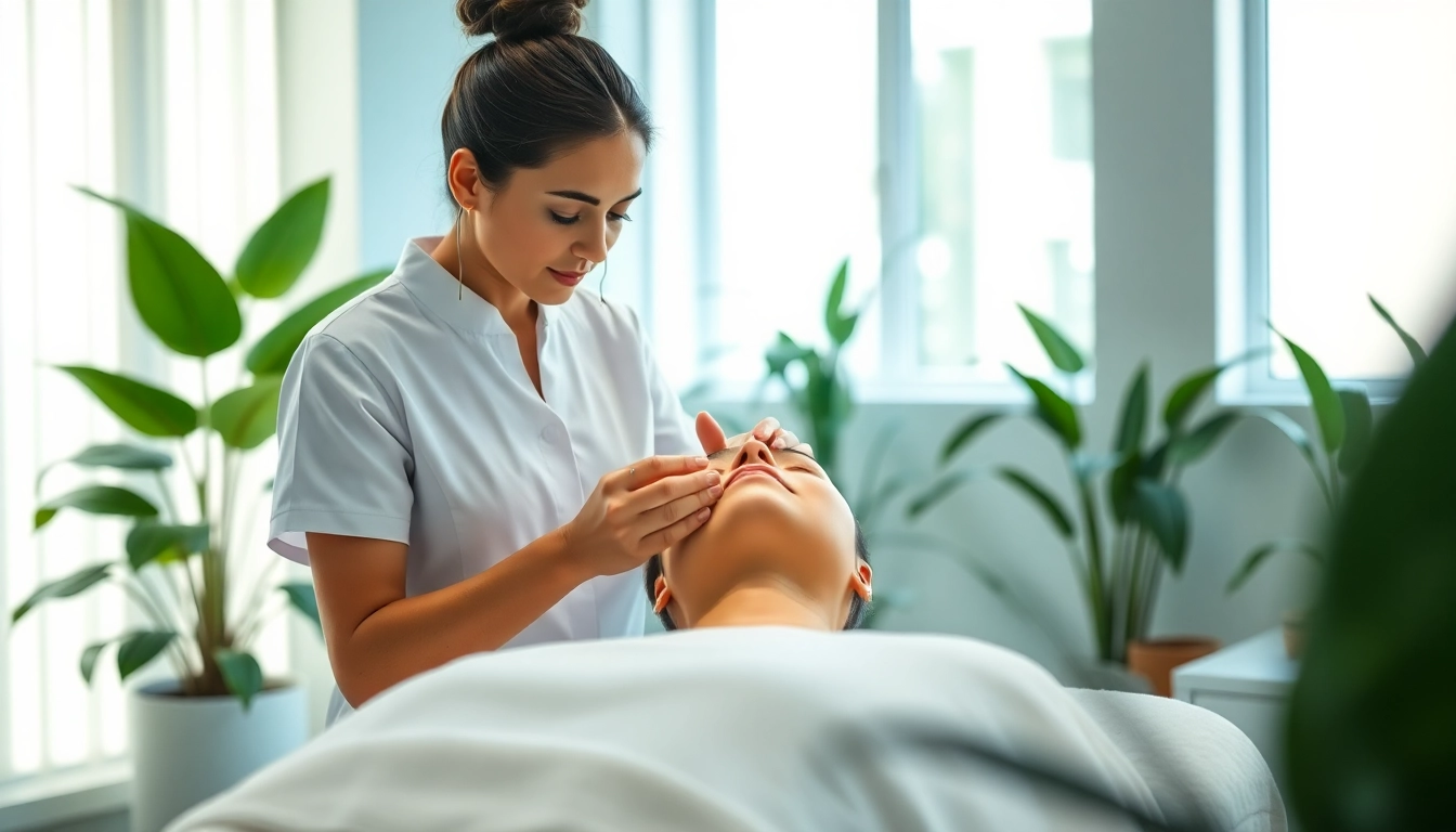 Experience a rejuvenating facial near me with a professional esthetician in a tranquil spa.
