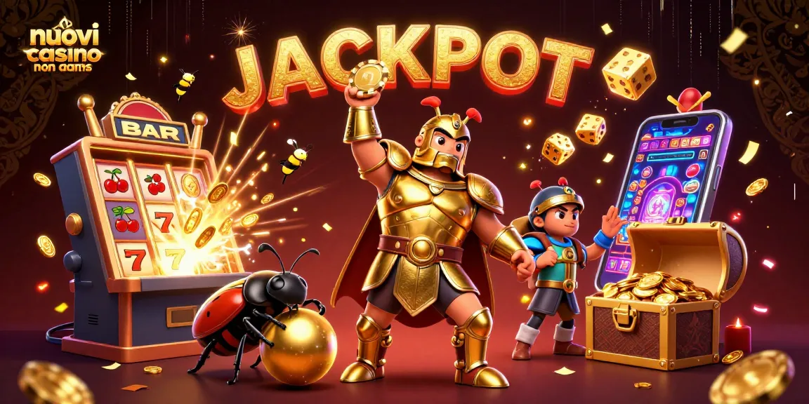 Vinci nei nuovi casino non AAMS con una scena ricca di elementi come jackpot e animazioni vivaci.