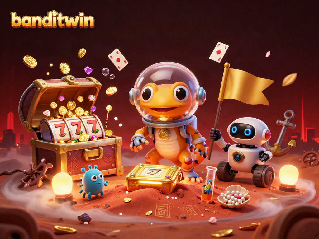 Slot dan kemenangan besar di banditwin dengan karakter kartun melihat kasino emas dari Mars.