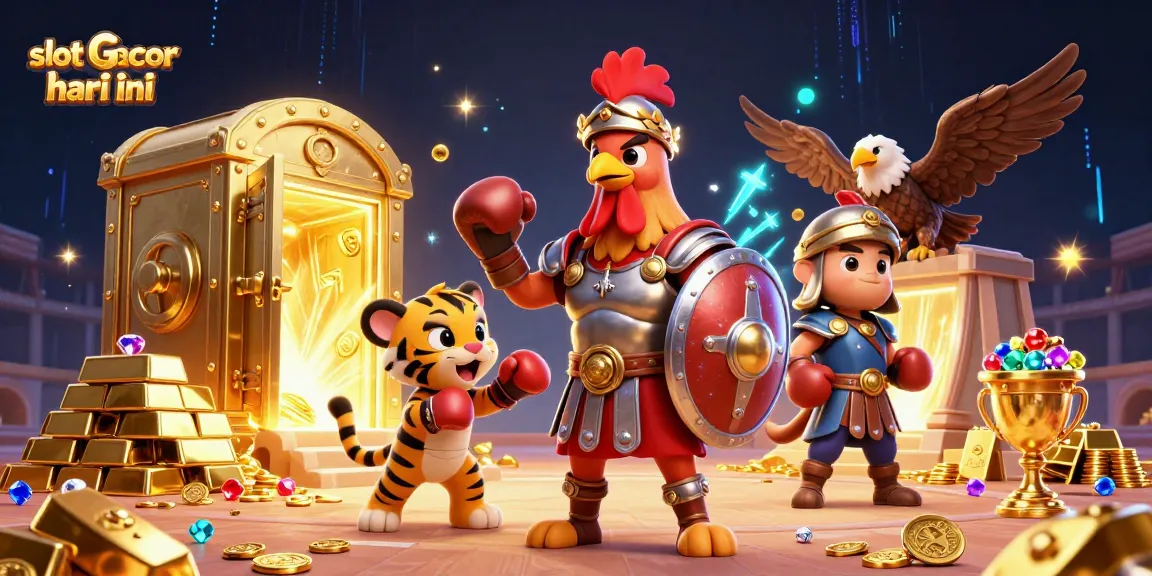 Play vibrant slot gacor hari ini featuring exciting wins and treasure scatter elements in a dynamic casino scene.