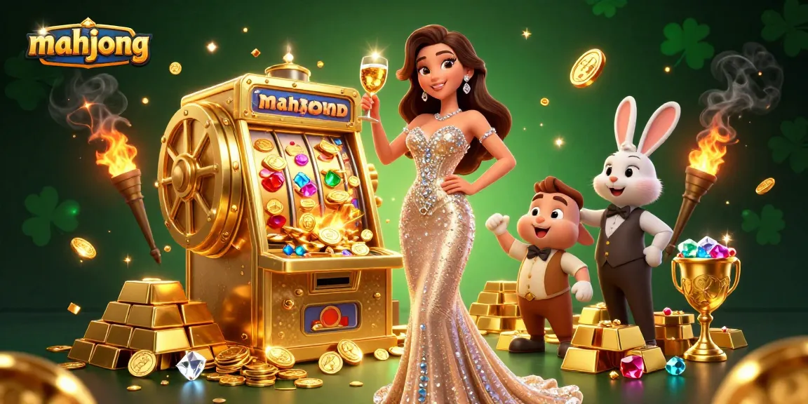 Experience thrilling mahjong action with a stunning jackpot scene complete with coins and vibrant visuals.