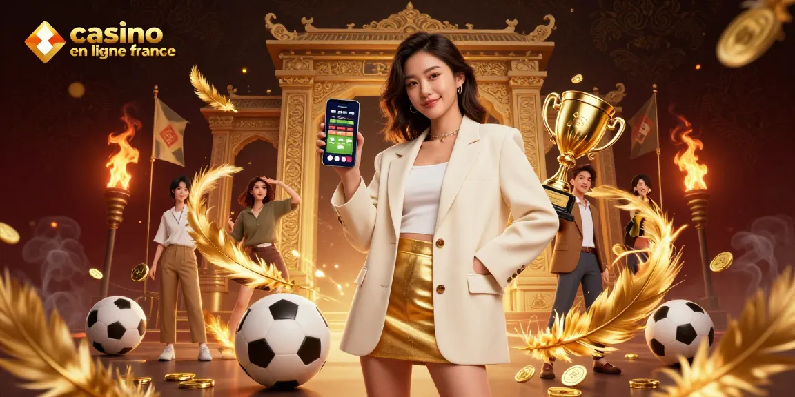Participez à des expériences passionnantes de casino en ligne en France tandis qu'une femme élégante explore les paris sportifs.