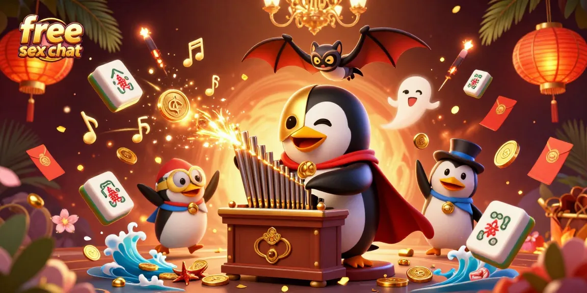 Engage in free sex chat with a vivid 3D scene showcasing animated characters and gambling themes.