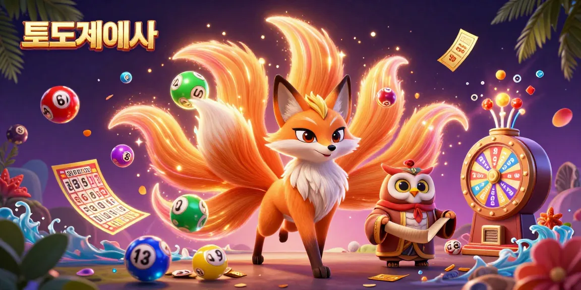 Engage with the exciting world of 토토사이트 through a vibrant 3D illustration featuring dynamic lottery elements and mystical characters.