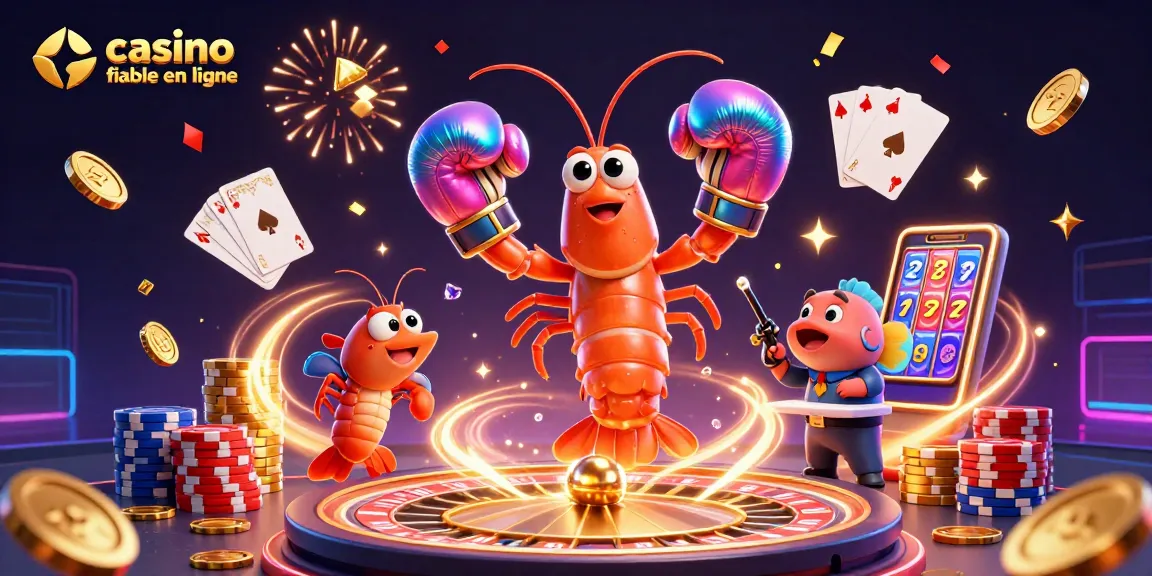 Interagissez avec un casino fiable en ligne présentant des couleurs vives et des éléments de jeu dynamiques.