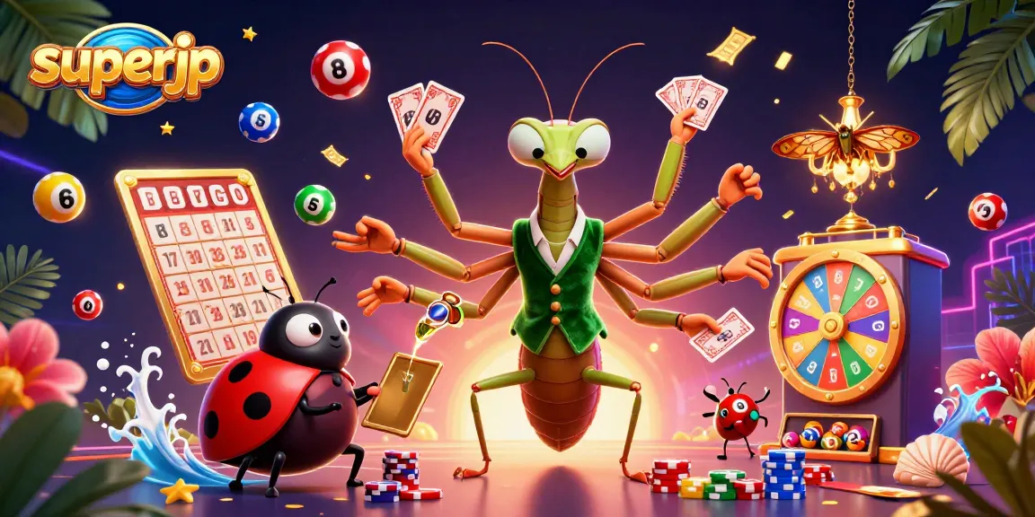Experience superjp with a vibrant 3D casino illustration showcasing dynamic lottery elements, captivating characters, and rich visuals.