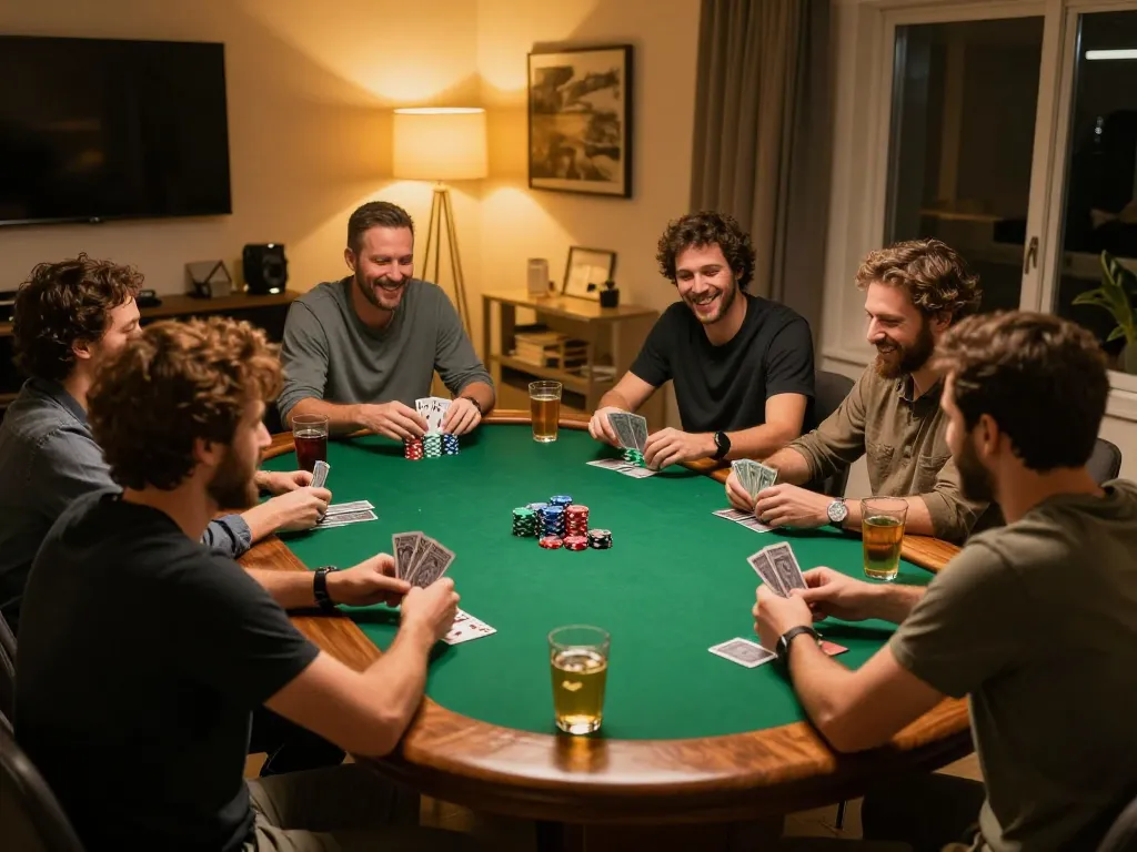 Players enjoying an engaging poker night at home, showcasing alexis77's social gaming experience.
