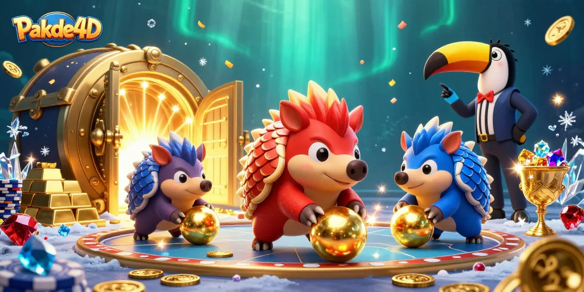 Experience thrilling wins with Pakde4D as cartoon pangolins roll into golden jackpots and poker chips.
