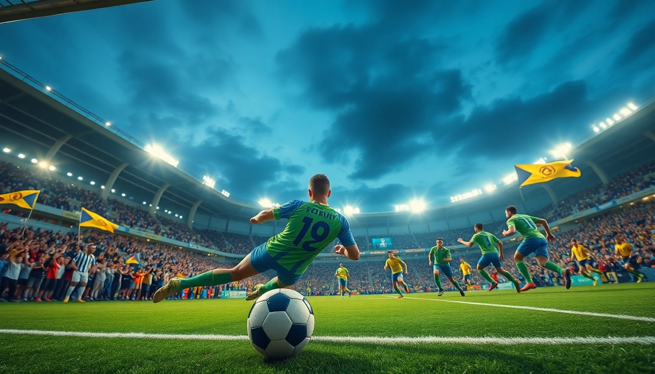 해외축구중계 중에 골키퍼가 멋진 세이브를 하는 축구 경기 장면