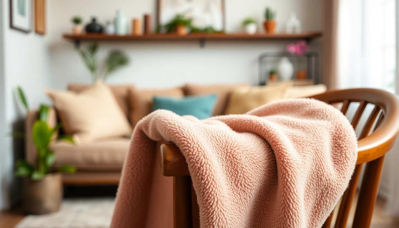 Fleece stof op een elegante stoel, benadrukt de zachtheid en warmte van het materiaal.