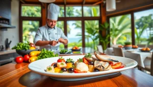 Prepare a gourmet meal with Sint Maarten private chef showcasing fresh local ingredients.