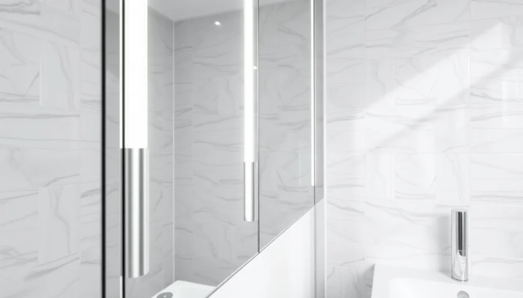 Modernes Design des sonni Spiegelschrank mit integrierter Beleuchtung und elegantem Finish.